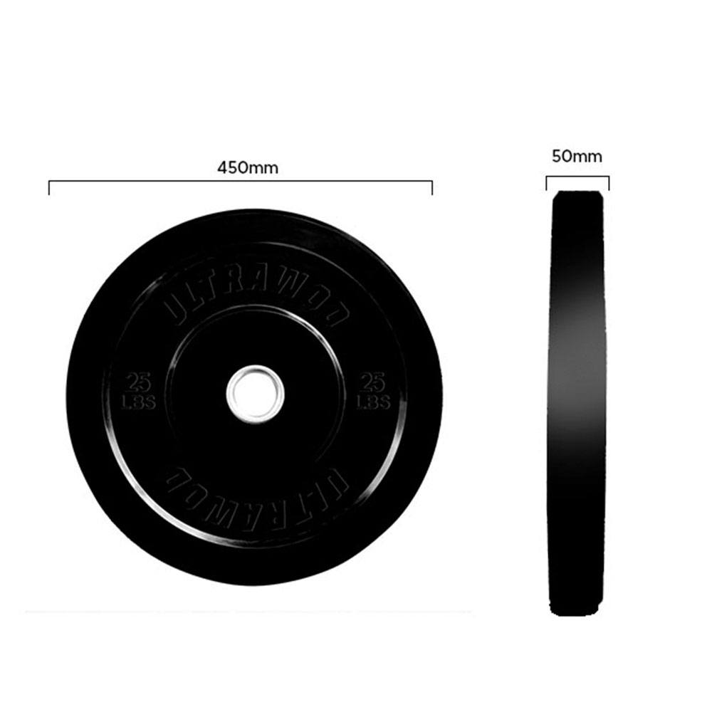 Manuteno e medidas da Anilha Olmpica 25LB Bumper Plate Black