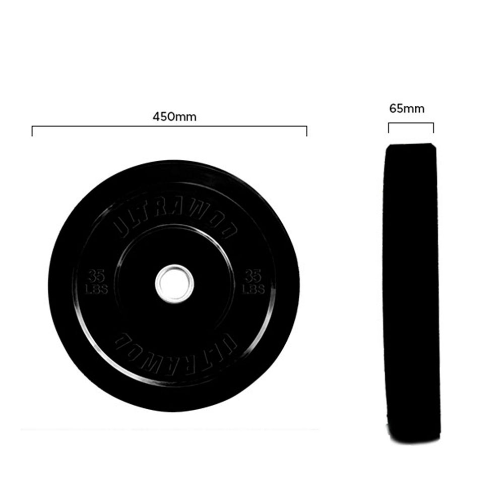 Manuteno e medidas da Anilha Olmpica 35LB Bumper Plate Black